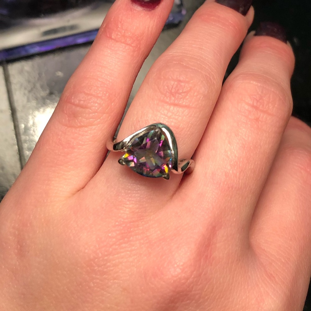 Mystic topaz Sterling silver ring